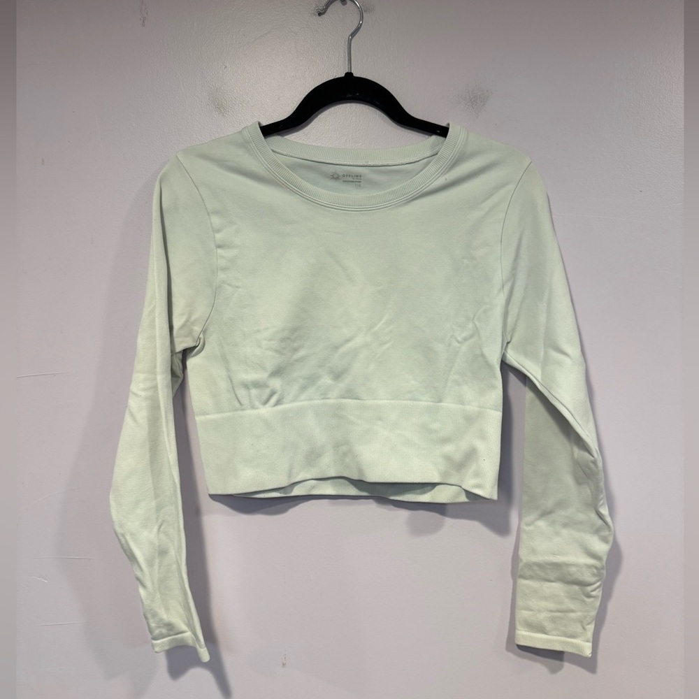 Aerie offline white tight fit long sleeve